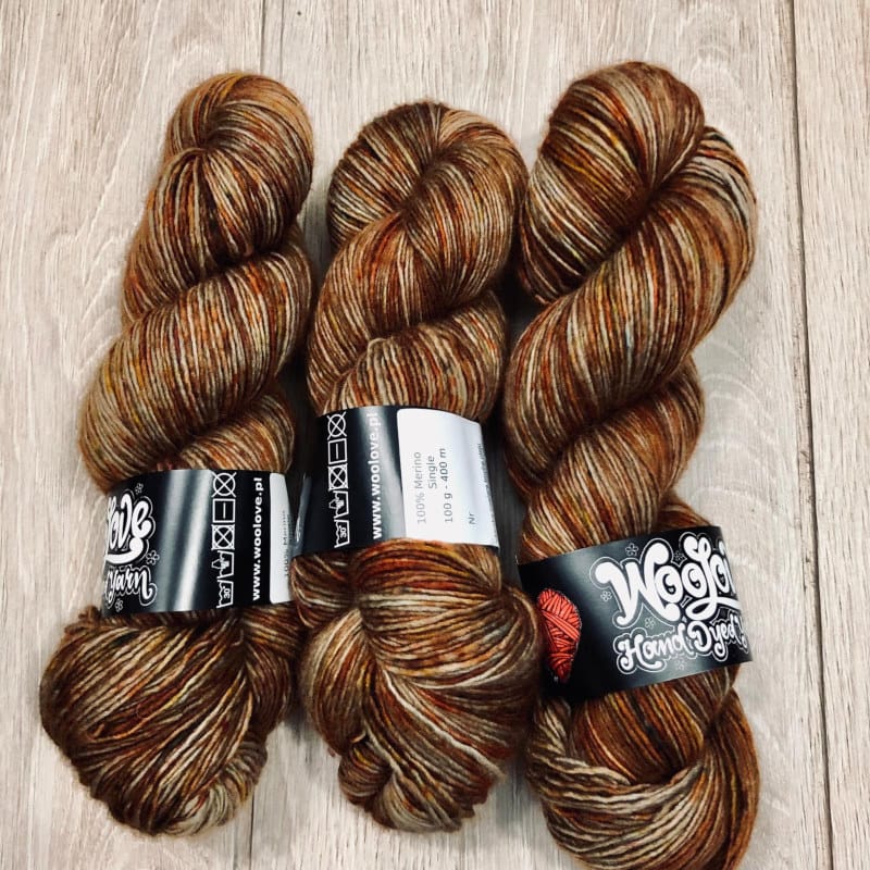 Włóczka Merino Single Superwash 100% "Rdzawy pył'' 9392